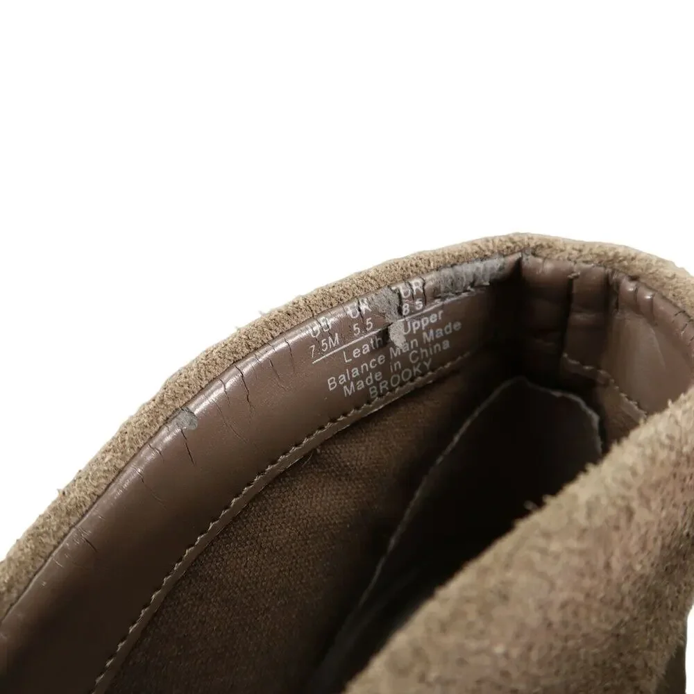 Carlos Shoes Womens 7.5 Ankle Boots Slip On Leather Stacked Heel Brown Fashion